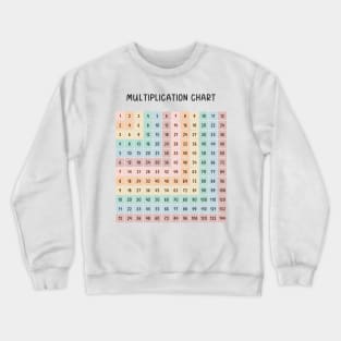 Math Multiplication Chart in Muted Boho Rainbow Colors for Kids Crewneck Sweatshirt